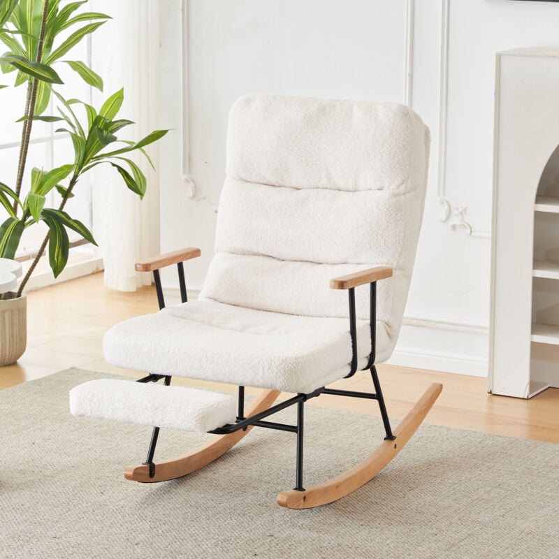 Modern Rocking Chair with Footrest