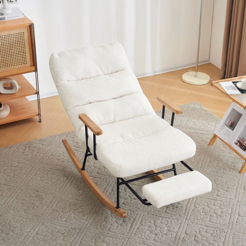 Modern Rocking Chair with Footrest
