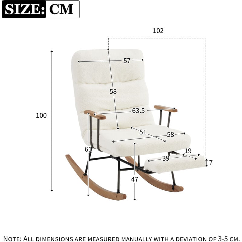 Modern Rocking Chair with Footrest