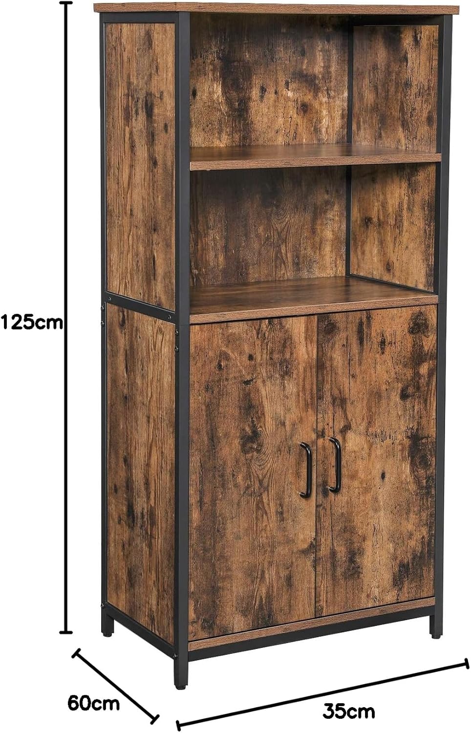 Bookcase Cabinet with 2 Open Compartments