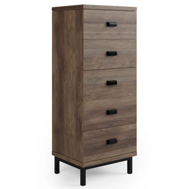 Fulton Tall 5 Drawer Chest, Pine Effect