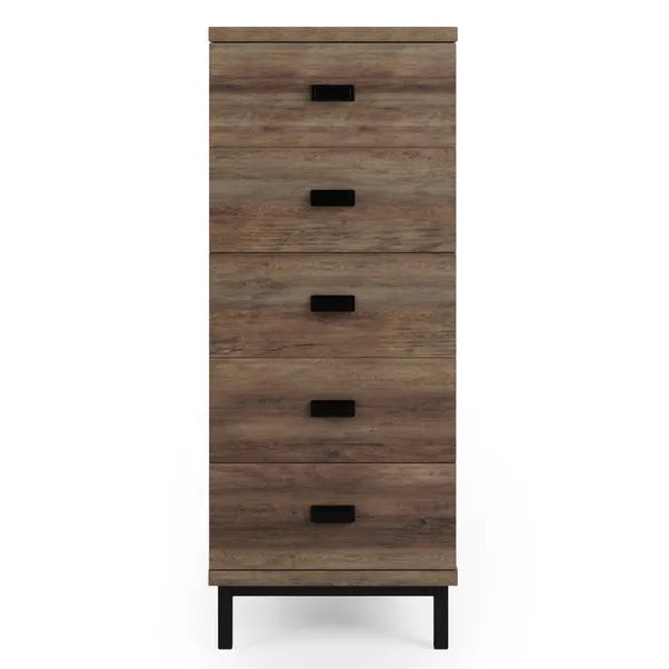 Fulton Tall 5 Drawer Chest, Pine Effect