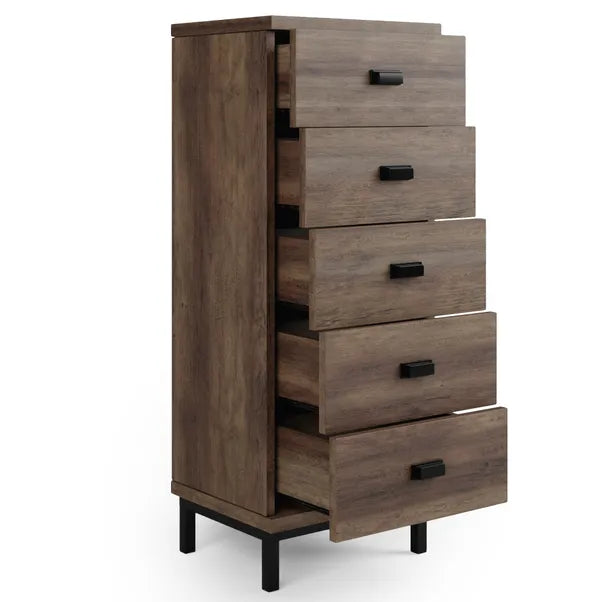 Fulton Tall 5 Drawer Chest, Pine Effect