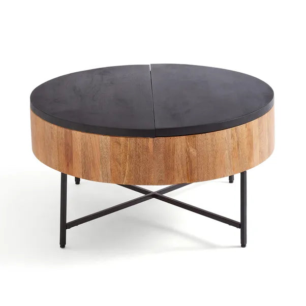 Jaya Round Storage Coffee Table, Mango Wood