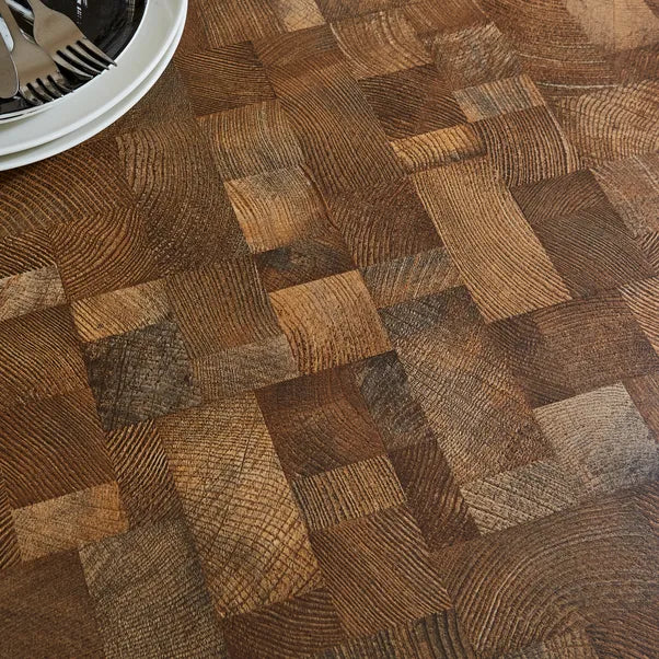 Brayden 4 Seater Square Dining Table, Parquet Effect