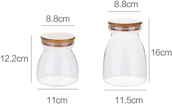 Set of 3 pcs Glass Jars with lid for snacks