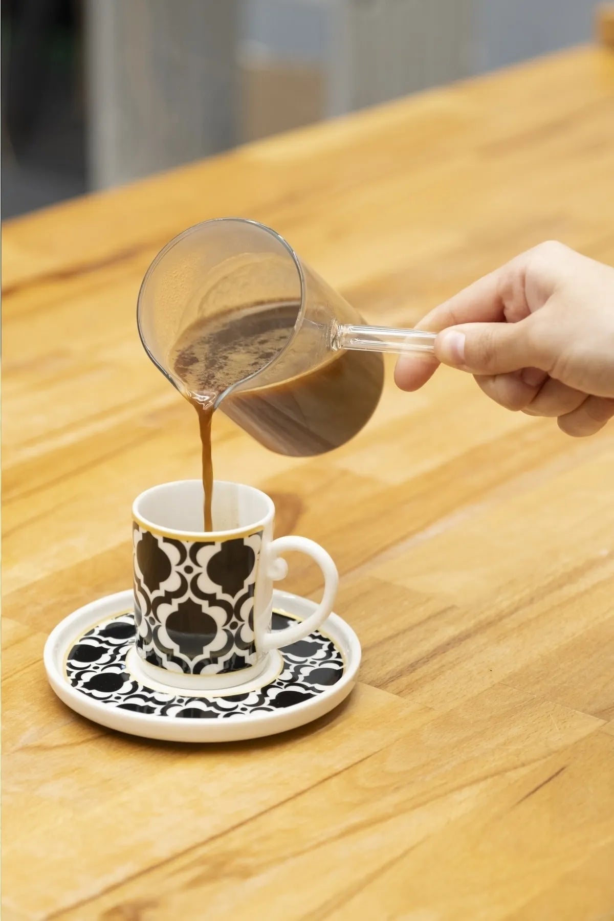 Glass turkish coffee pot