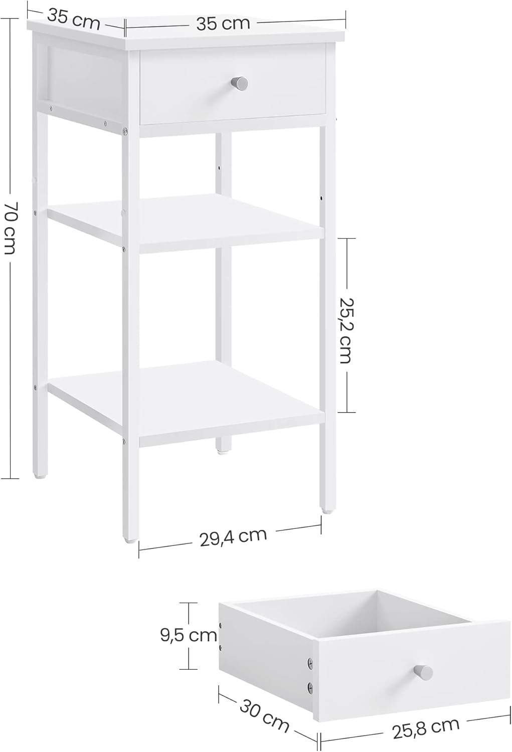 VASAGLE Small Side Table