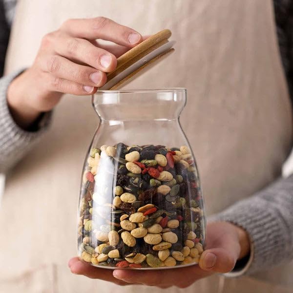 Set of 3 pcs Glass Jars with lid for snacks