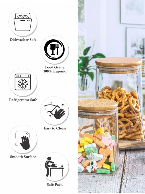 Glass Jars with Natural Bamboo Lids