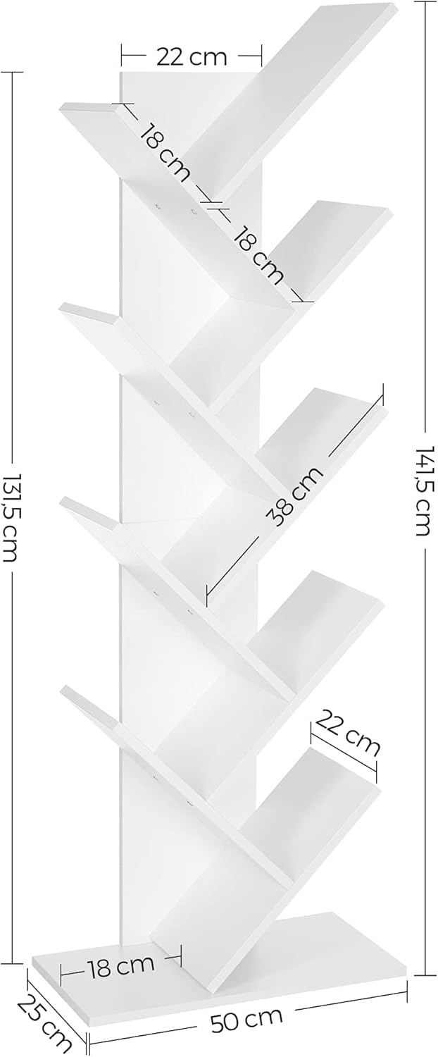 VASAGLE 9 Tier Bookcase Shelf