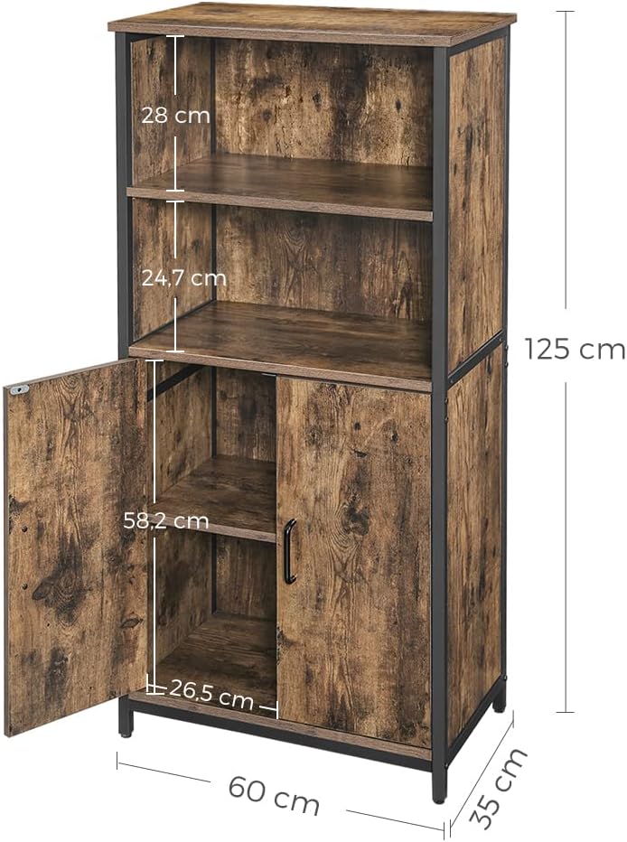Bookcase Cabinet with 2 Open Compartments