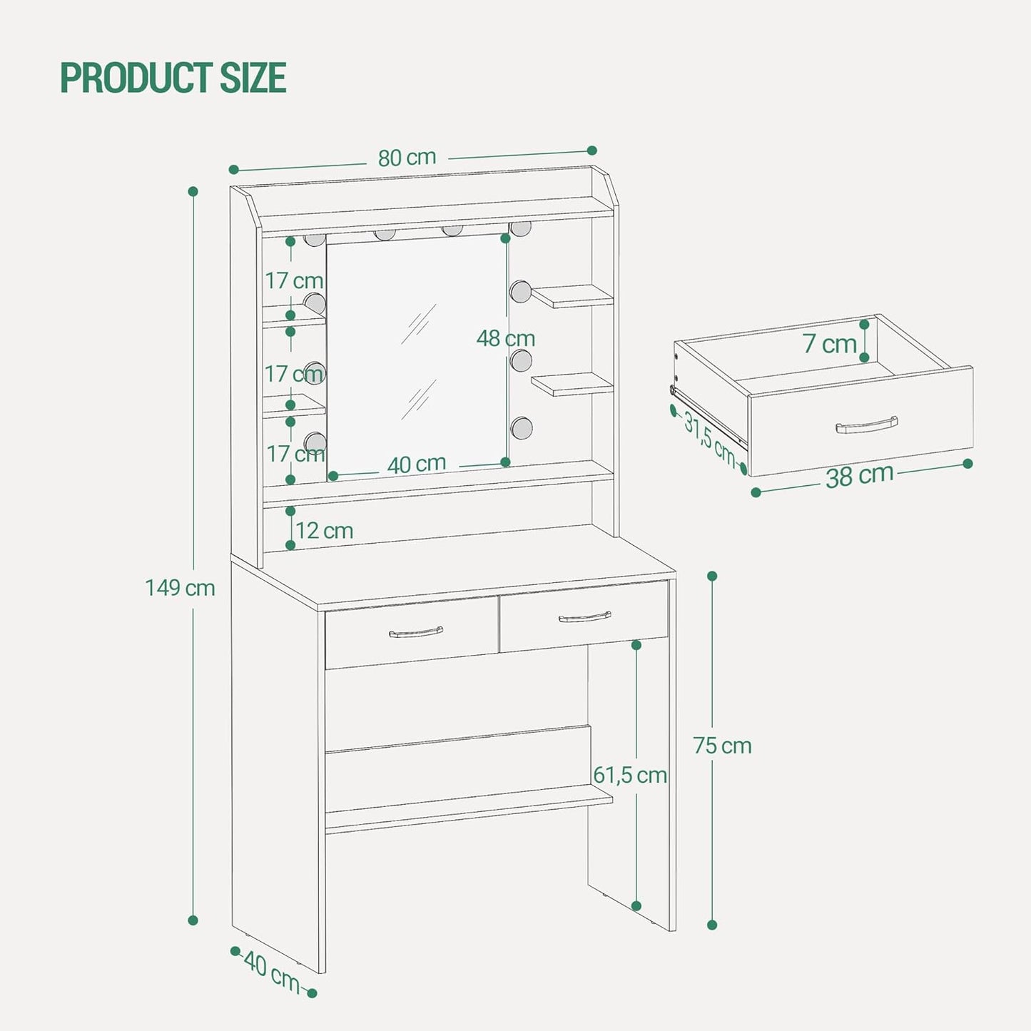 Hzuaneri Dressing Table DT08203X