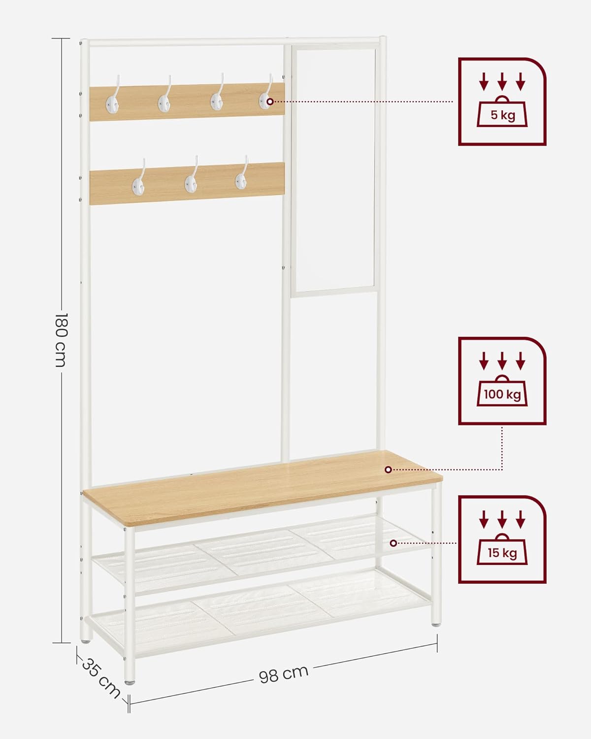 Cabinet with Hooks and Shoe Stand