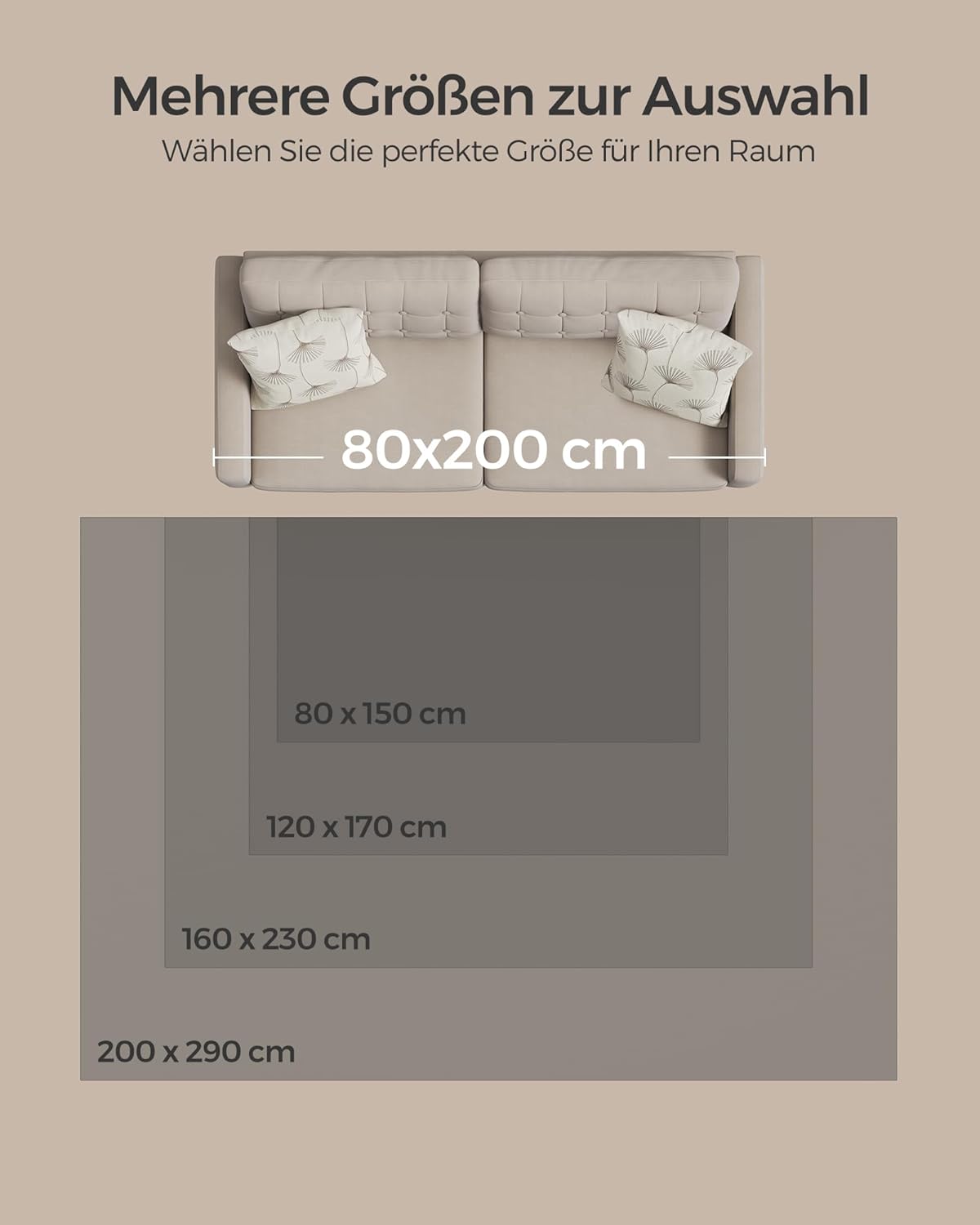 SONGMICS Non-Slip Rug TAR013G01