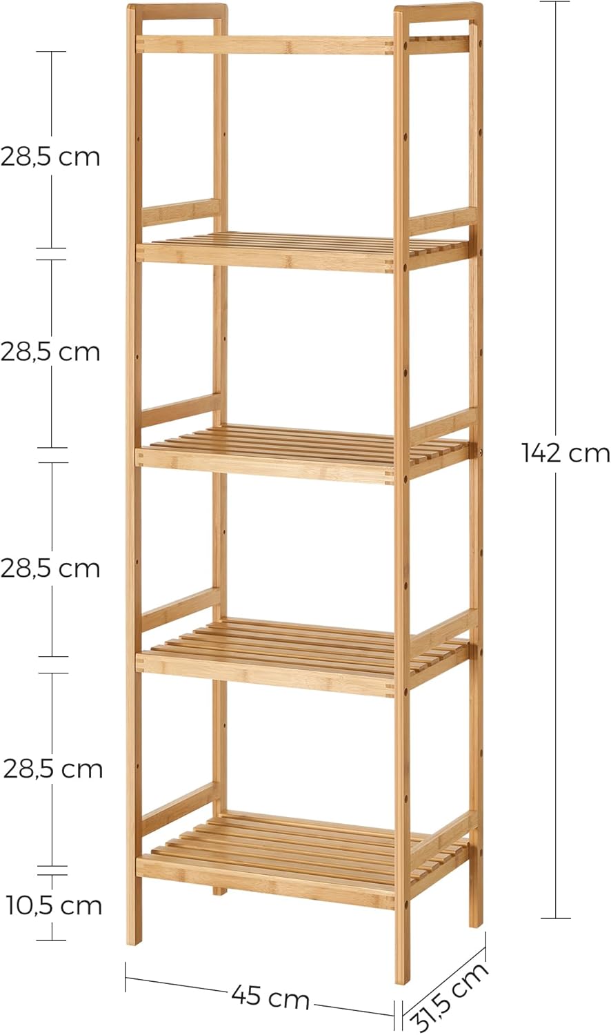 SONGMICS 5-Tier Bamboo Storage Rack