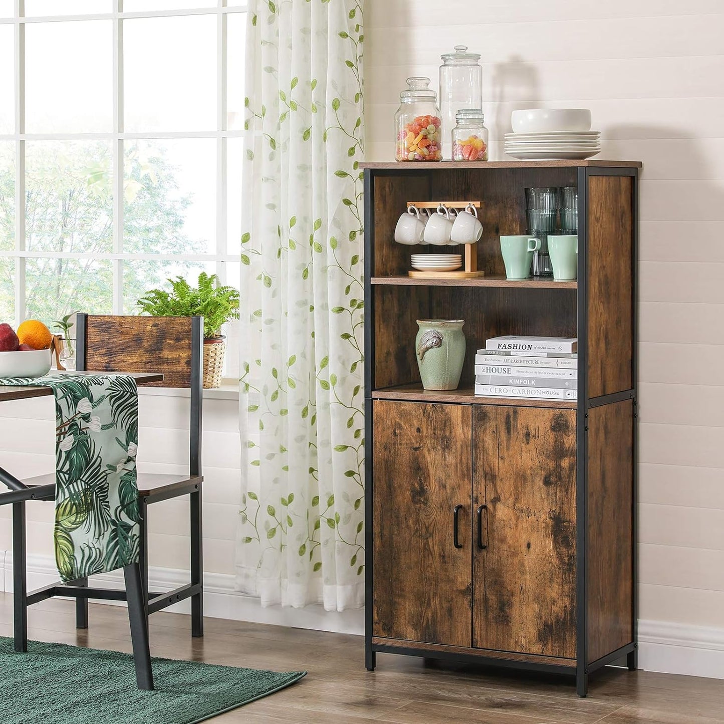Bookcase Cabinet with 2 Open Compartments
