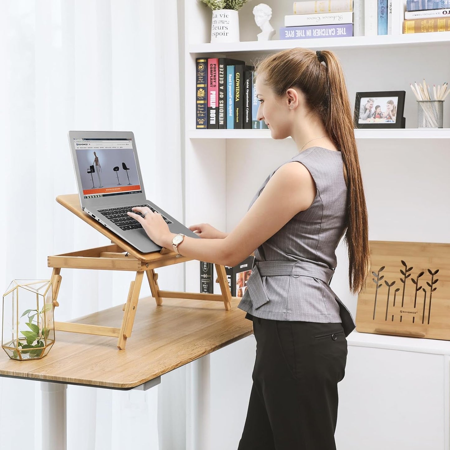 SONGMICS Bamboo Laptop Desk LLD002