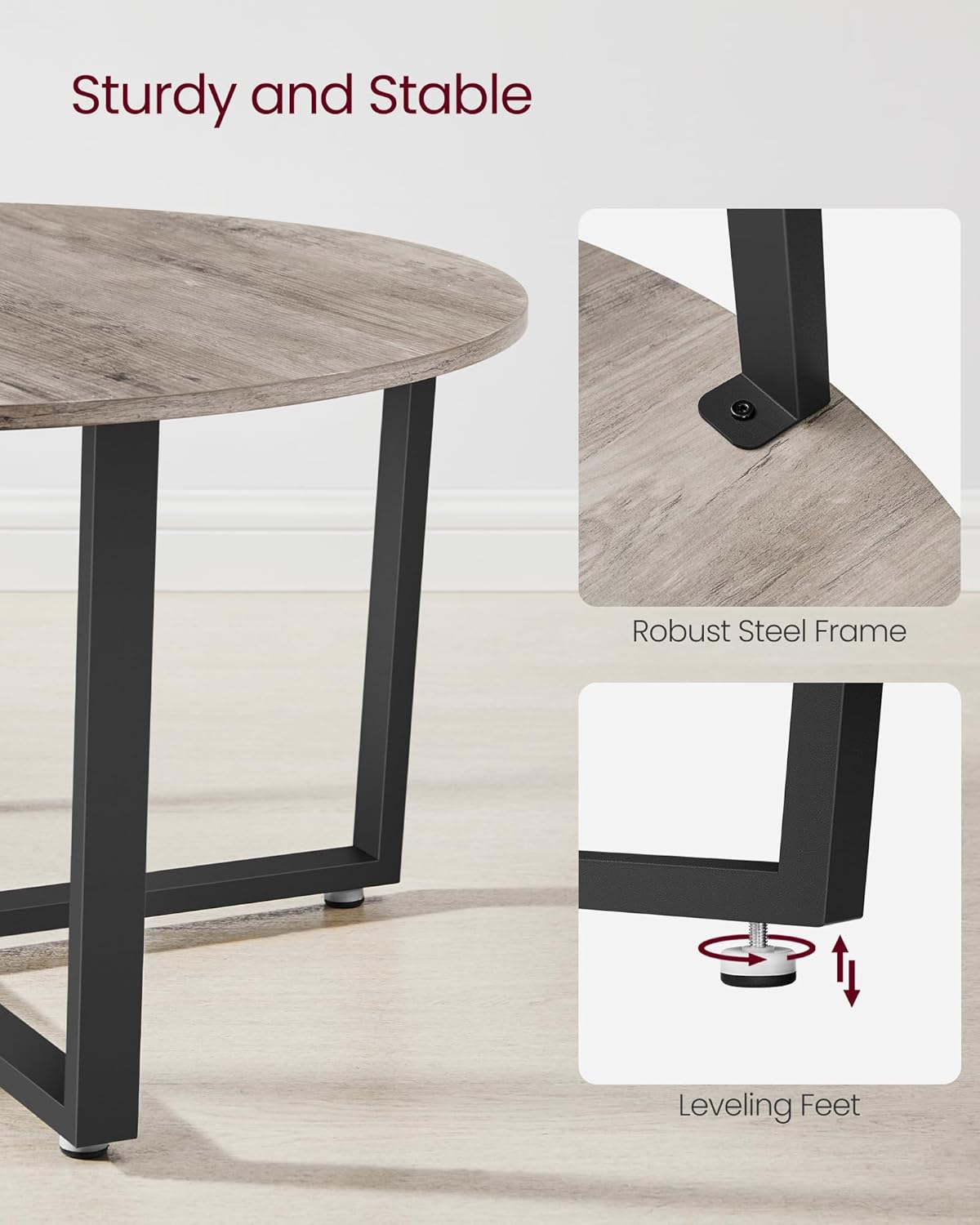 VASAGLE ALINRU Round Coffee Table