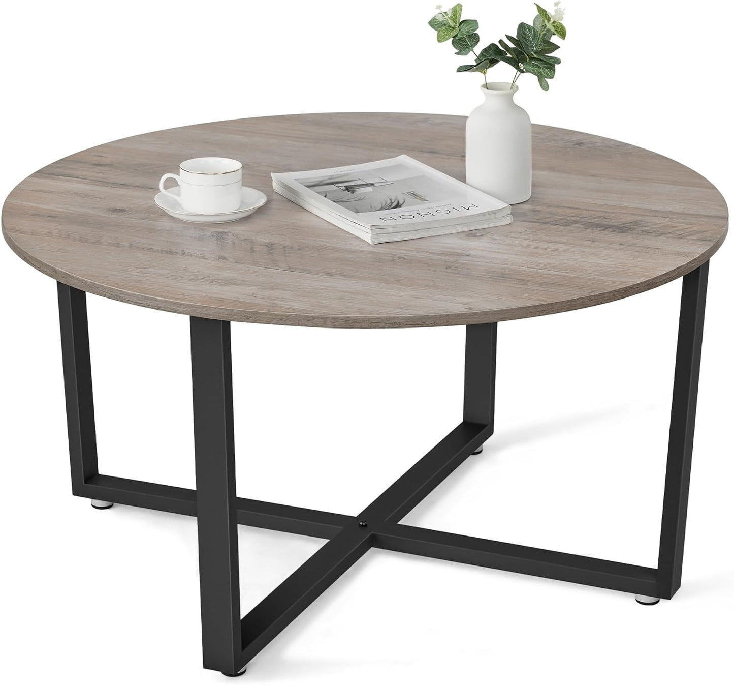 VASAGLE ALINRU Round Coffee Table