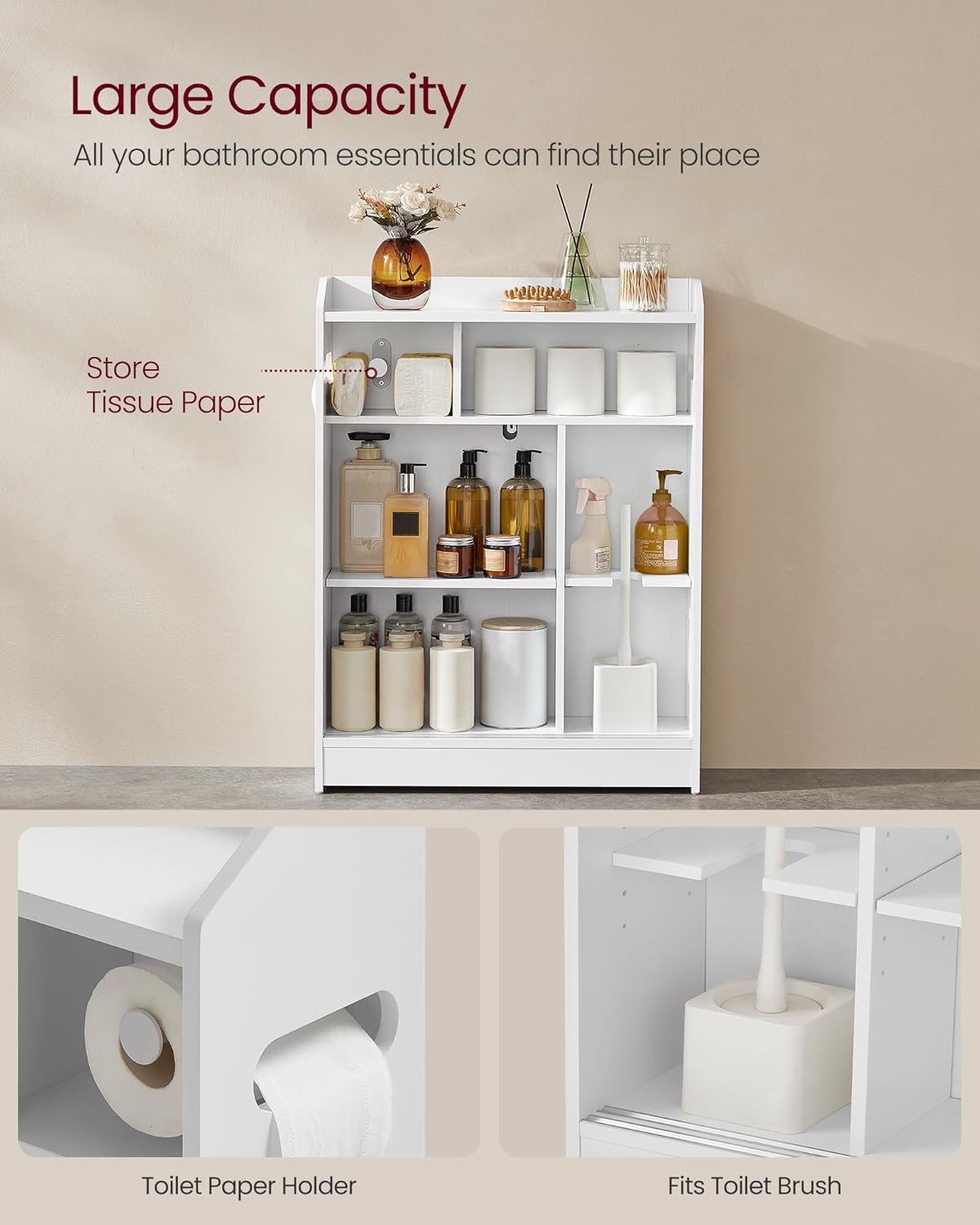 VASAGLE Bathroom Cabinet BBC752W01