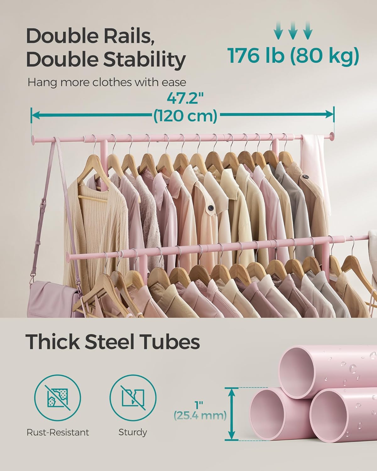 SONGMICS Clothes Rail HSR133R01