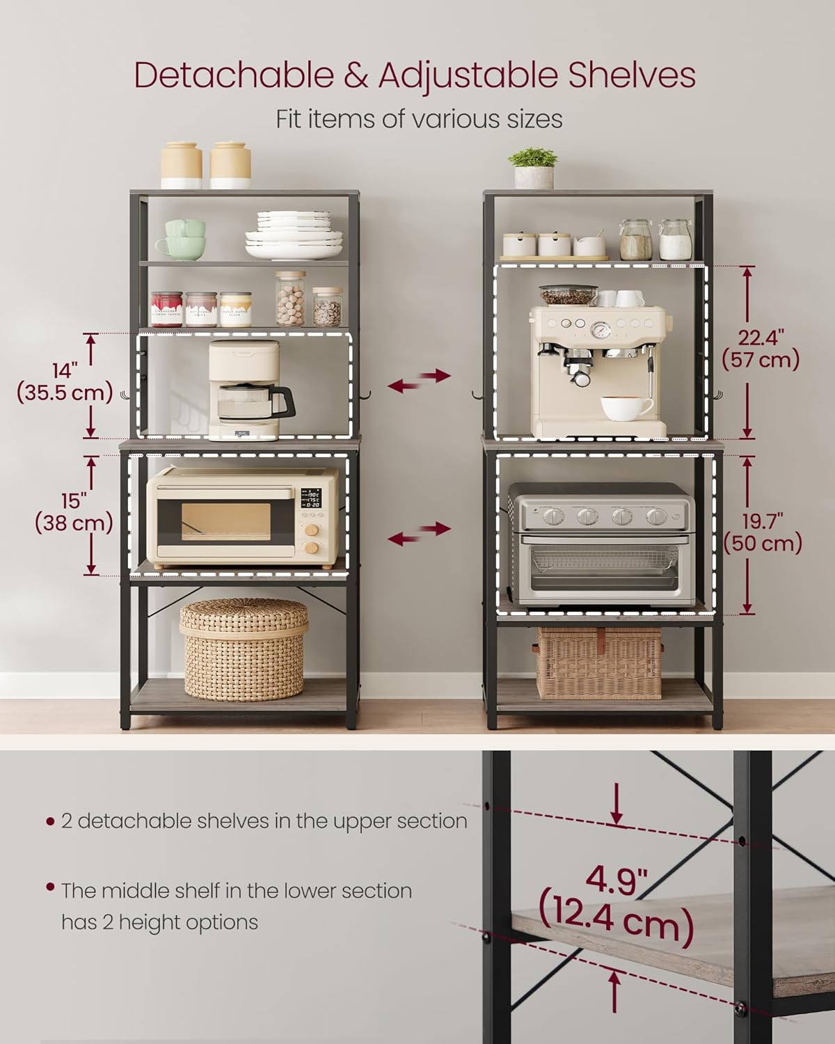VASAGLE Kitchen Storage Rack KKS024B02