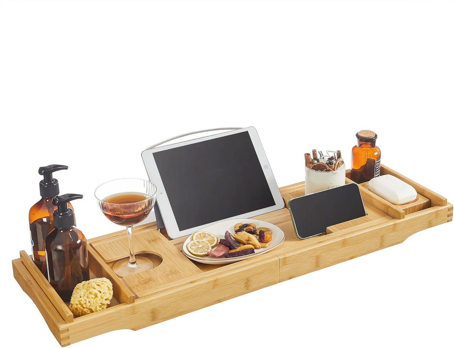 SONGMICS Extendable Bamboo Bath Shelf BCB88Y
