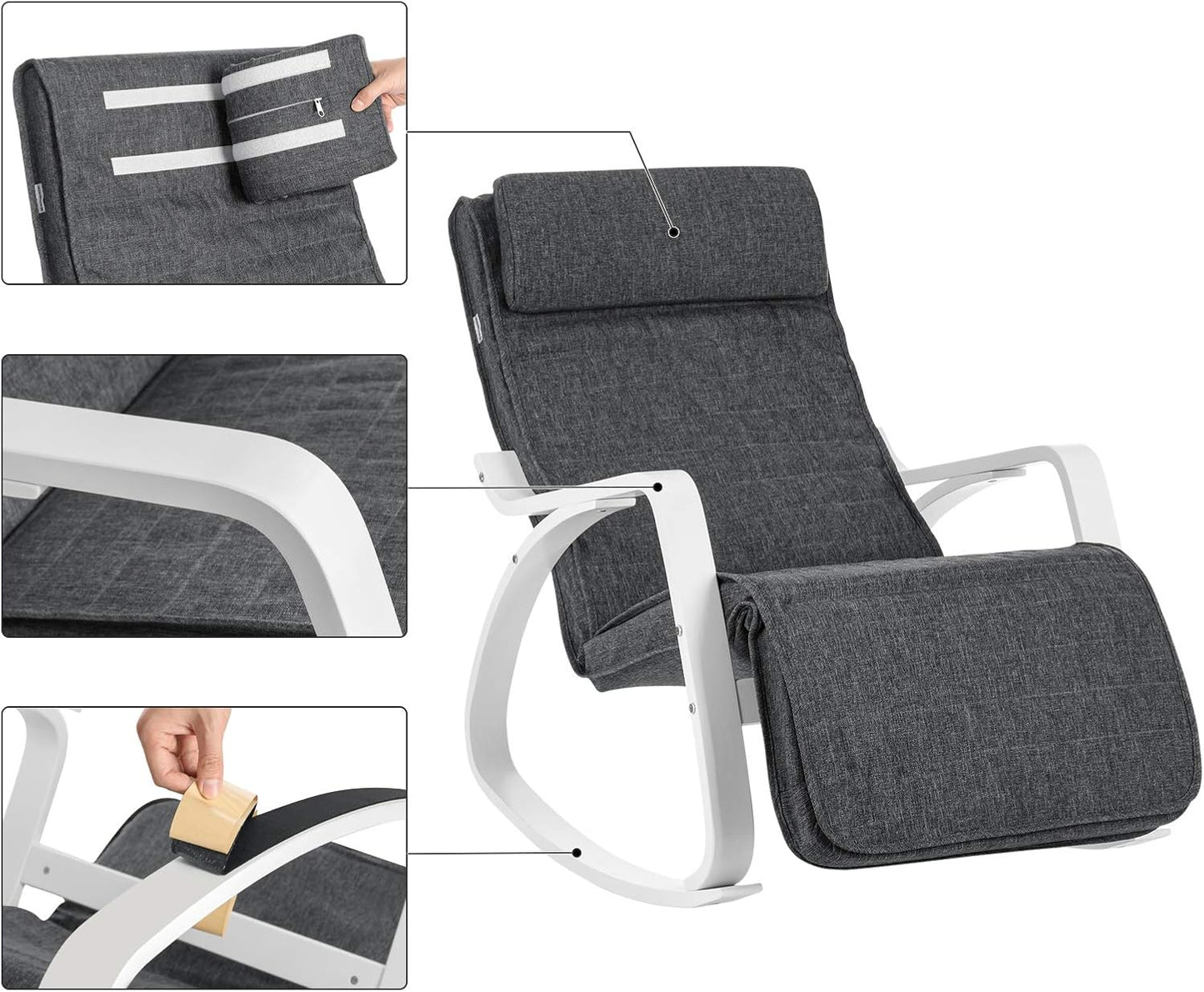 SONGMICS Birch Wood Rocking Chair