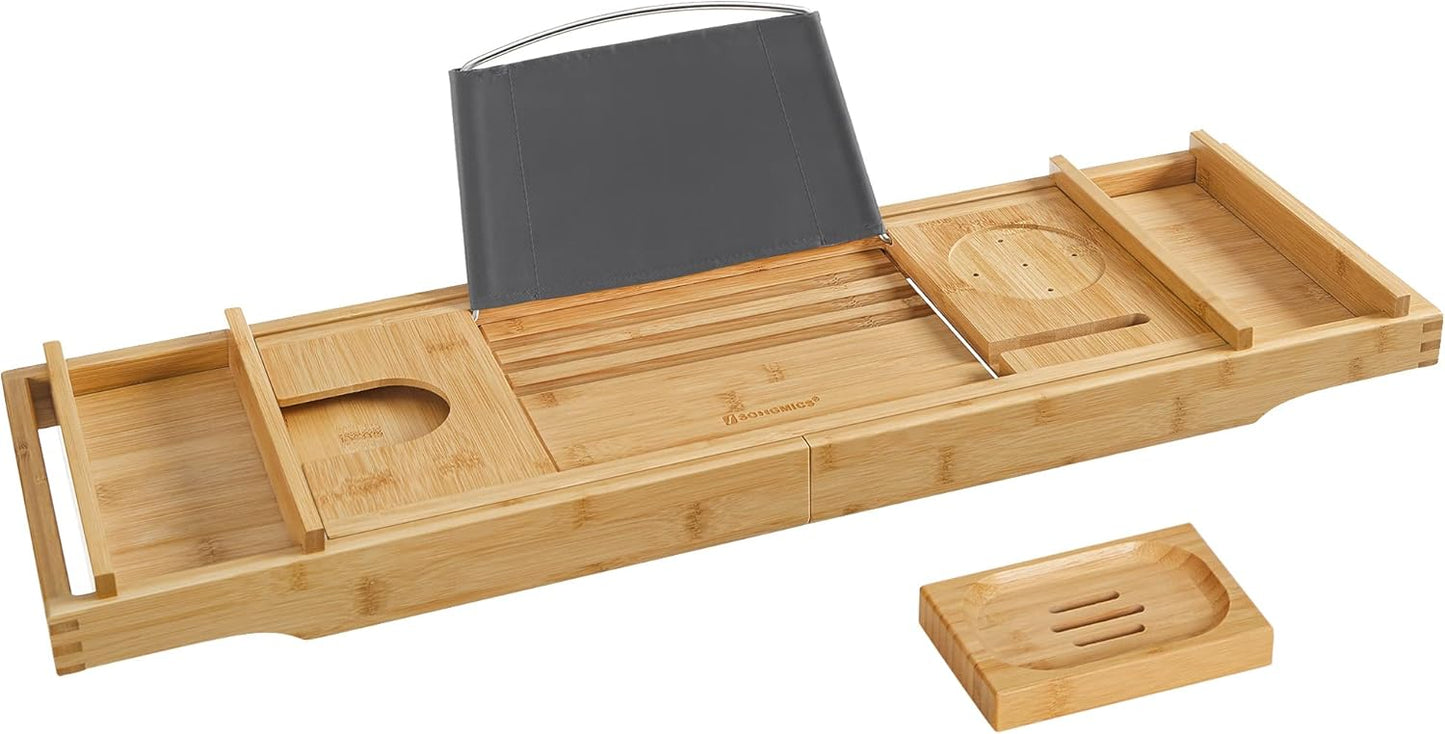 SONGMICS Extendable Bamboo Bath Shelf BCB88Y