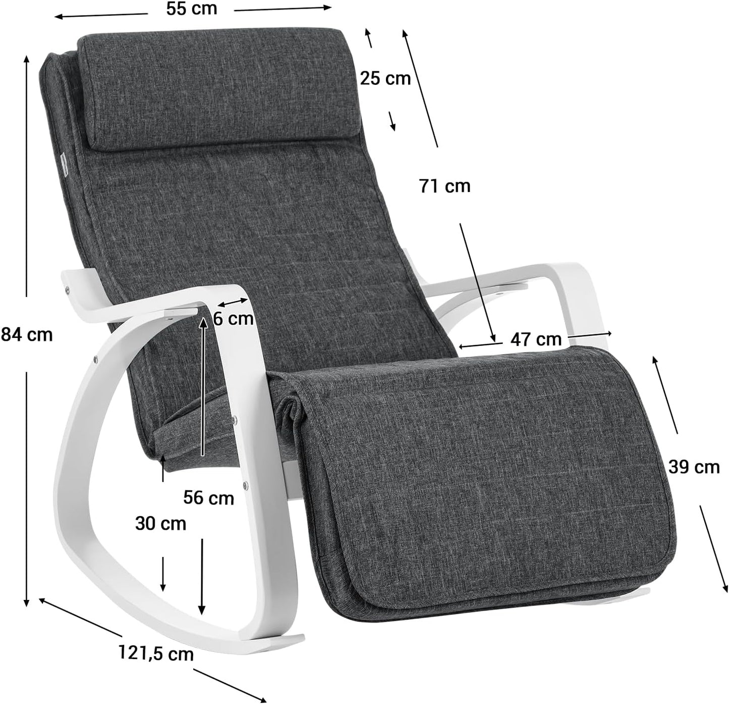 SONGMICS Birch Wood Rocking Chair