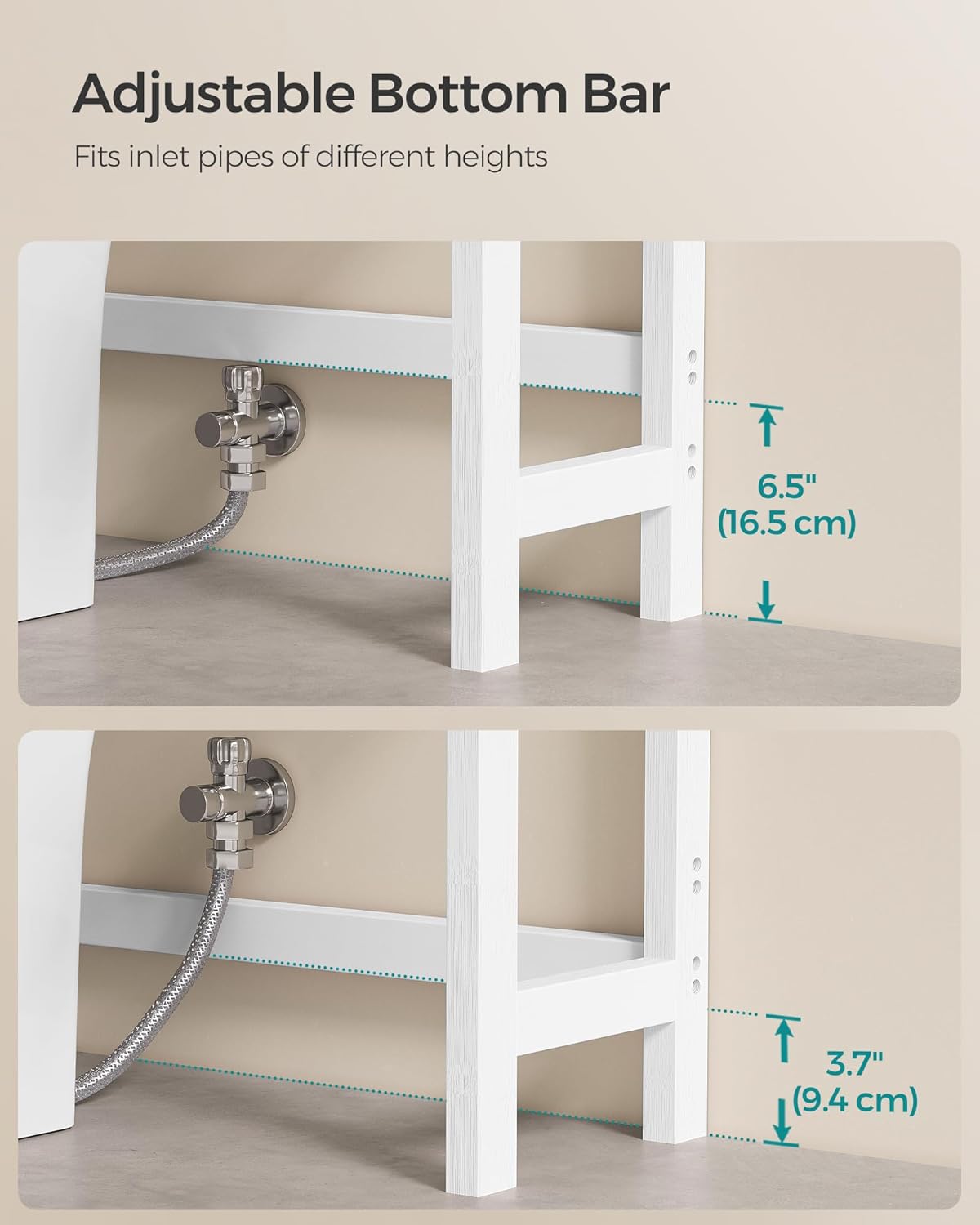 SONGMICS Over The Toilet Storage Organize BTS01WT