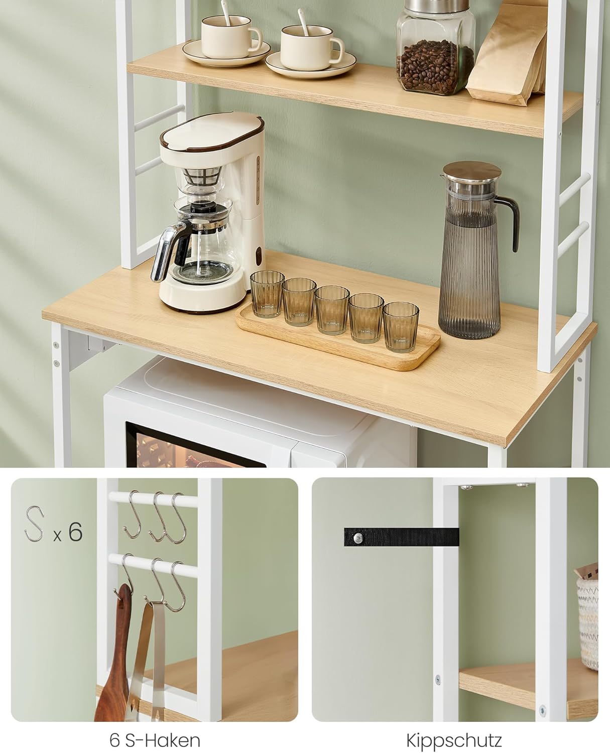 VASAGLE Kitchen Shelf with Sockets KKS119Y02