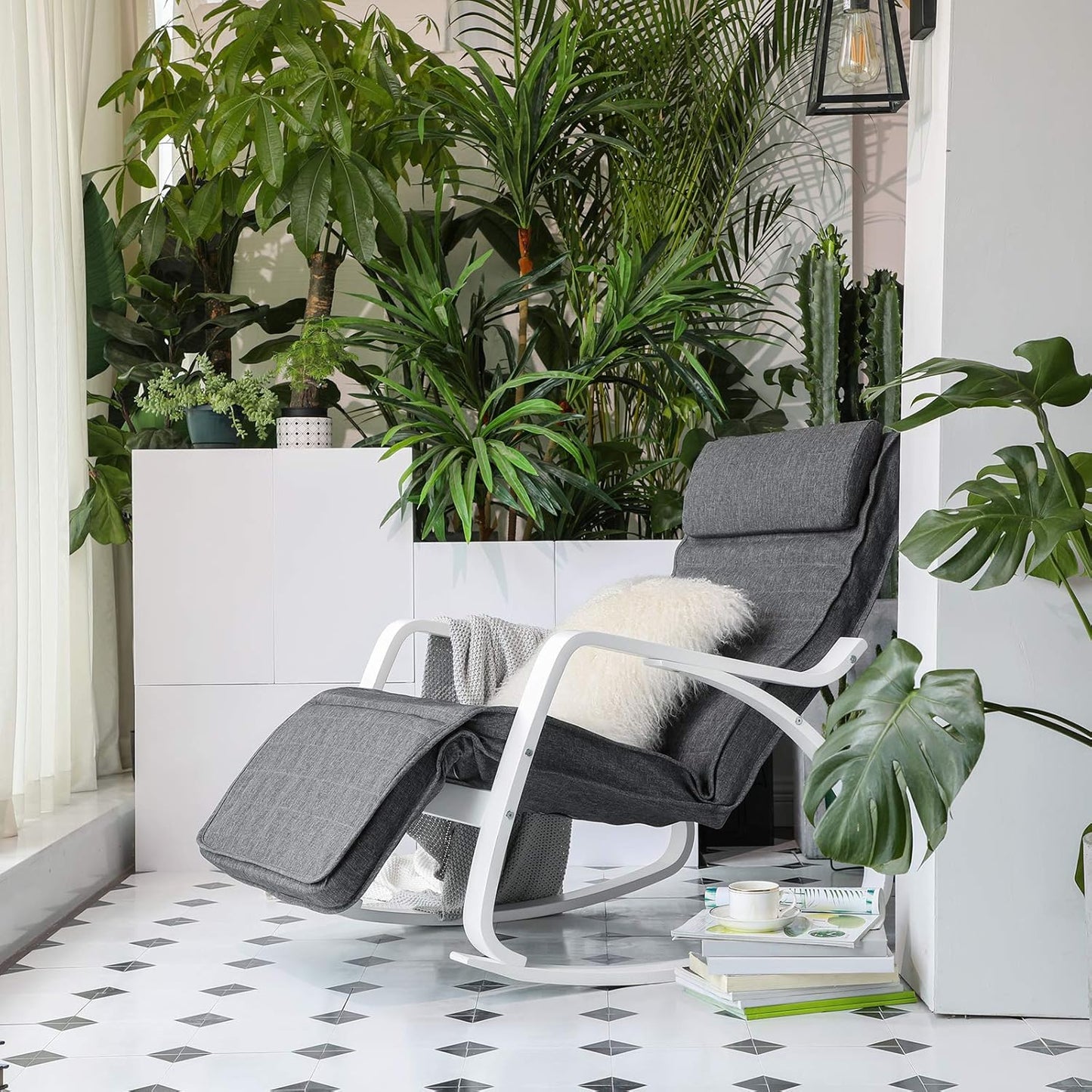 SONGMICS Birch Wood Rocking Chair