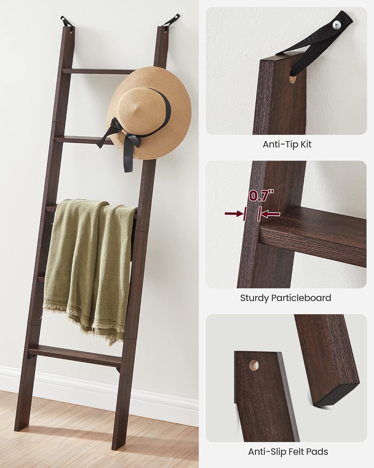 VASAGLE 5-Tier Ladder Shelf LLS018T51