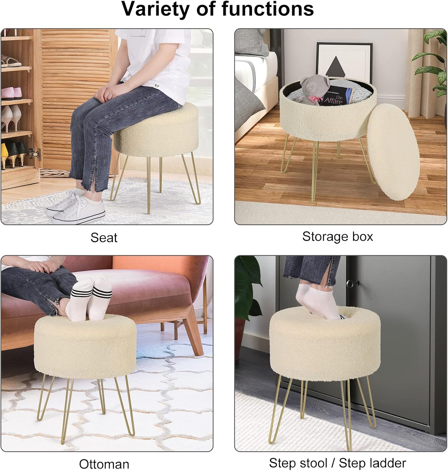 WOLTU Stool with Storage Space