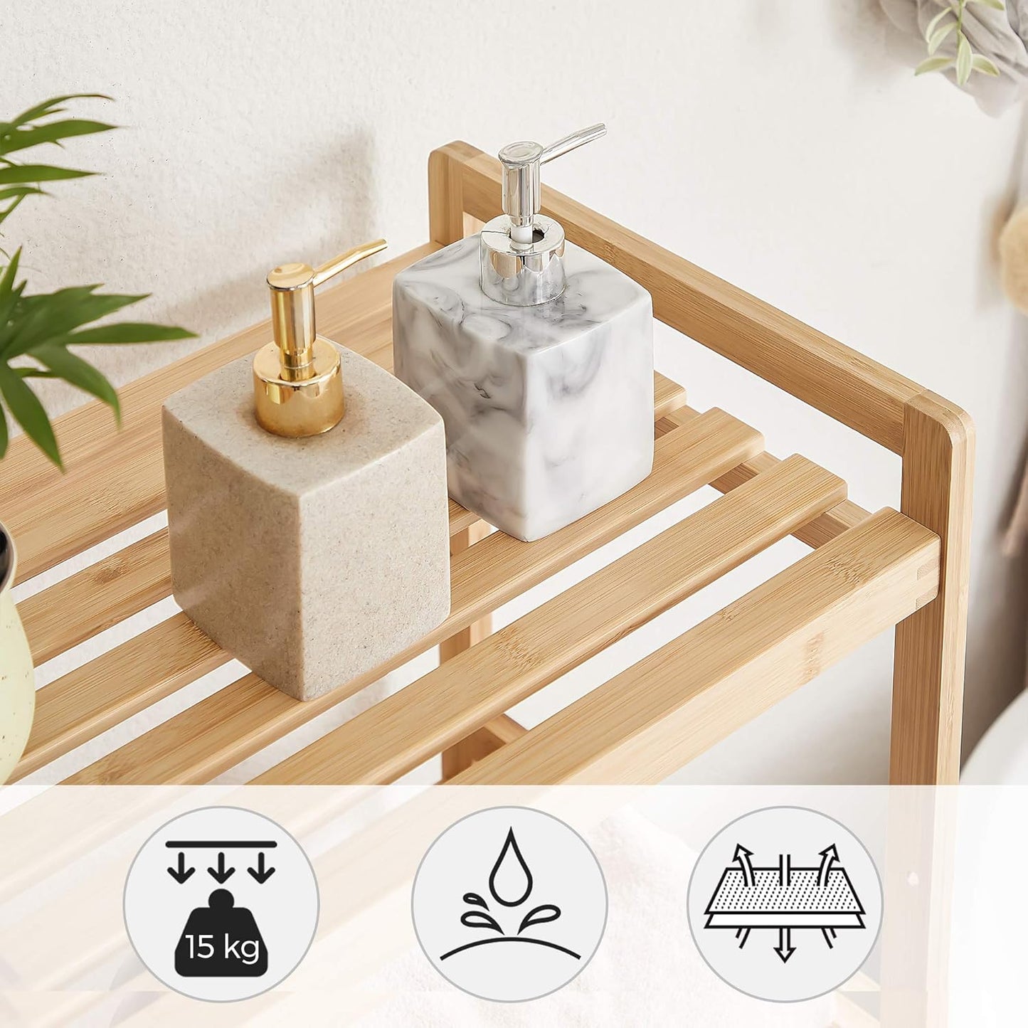 SONGMICS 5-Tier Bamboo Storage Rack