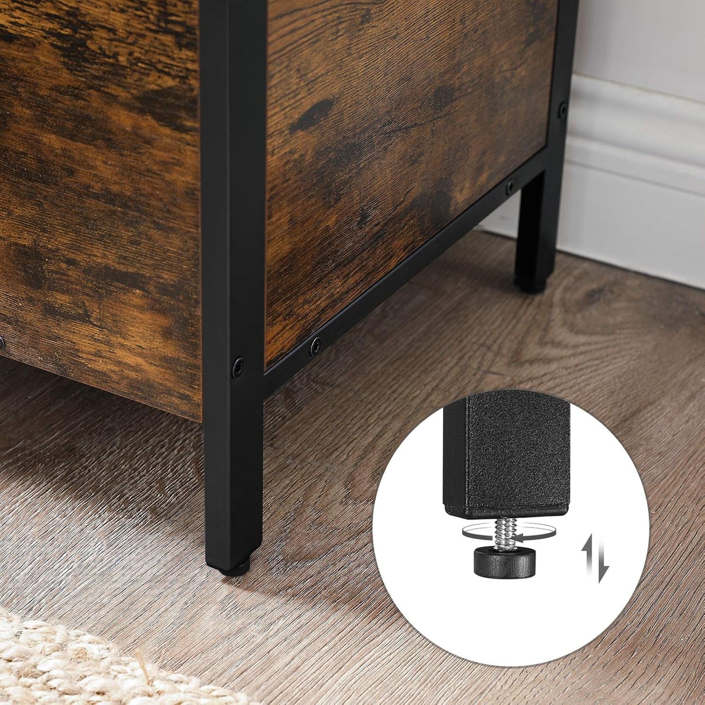 VASAGLE Storage Ottoman, Footrest Stool Trunks, Space-Saving