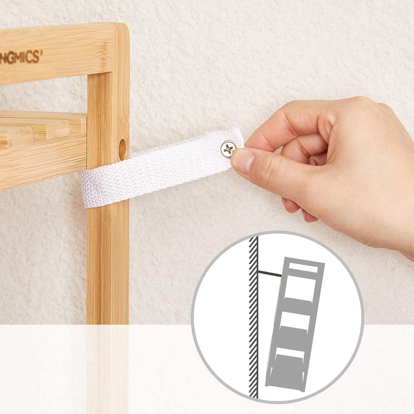 SONGMICS 5-Tier Bamboo Storage Rack