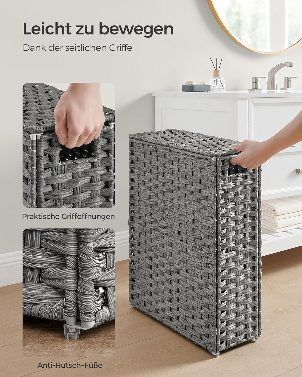 SONGMICS Slim Laundry Basket LCB164G01