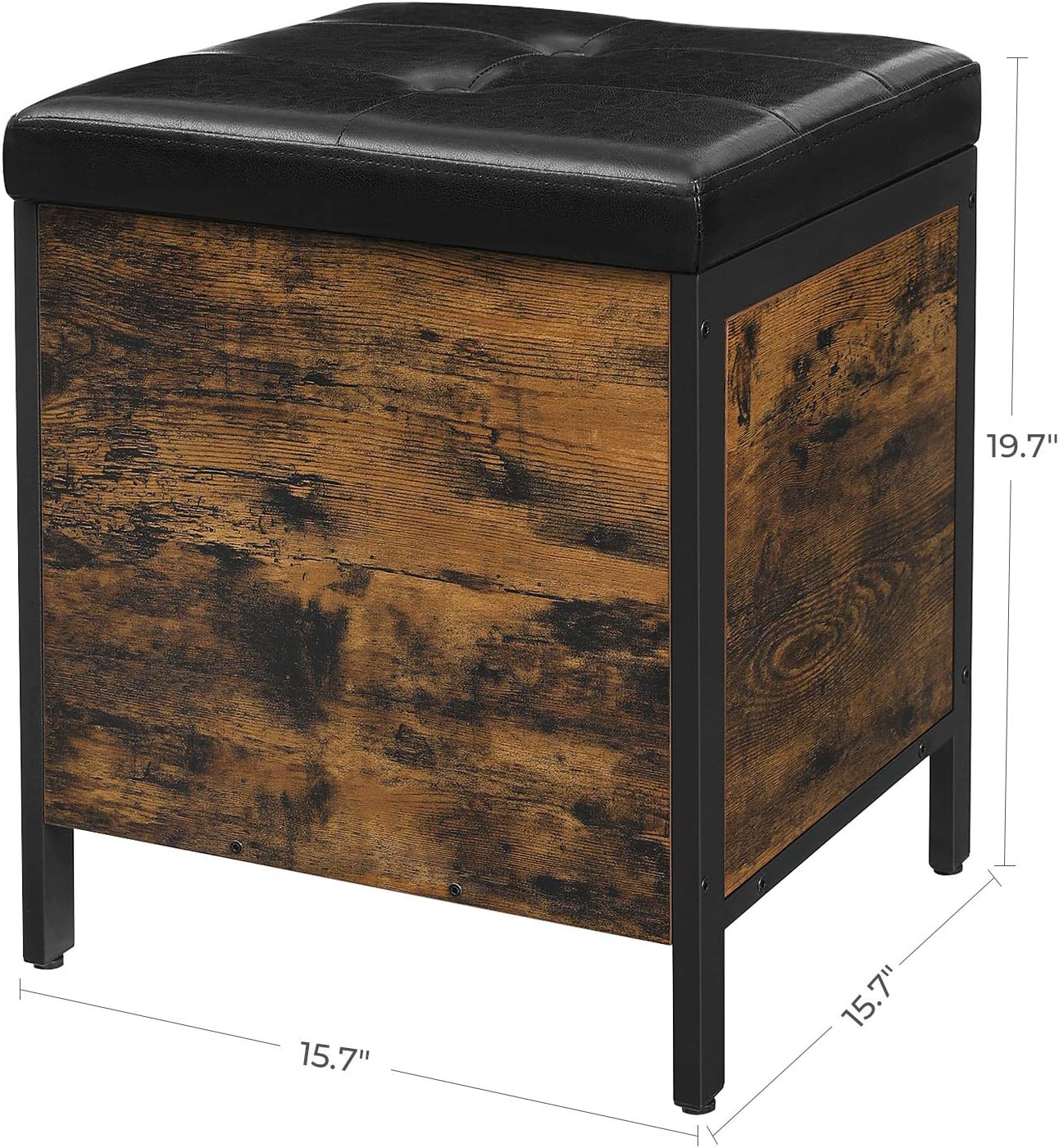 VASAGLE Storage Ottoman, Footrest Stool Trunks, Space-Saving