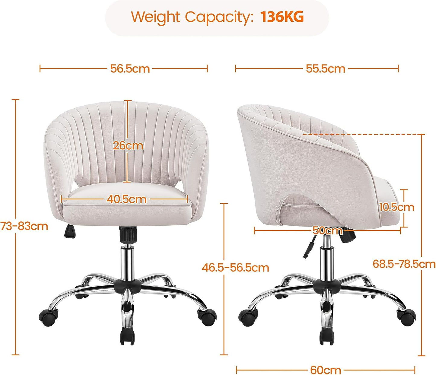 Yaheetech Velvet Vanity Desk Chair