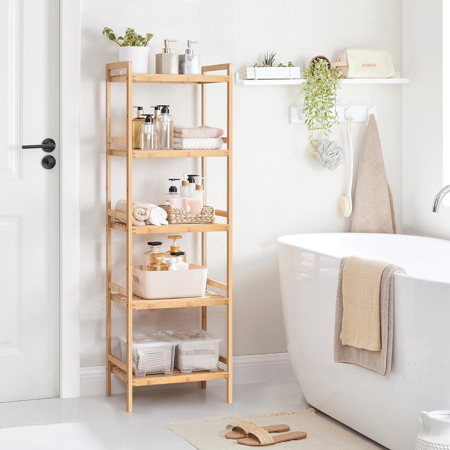 SONGMICS 5-Tier Bamboo Storage Rack