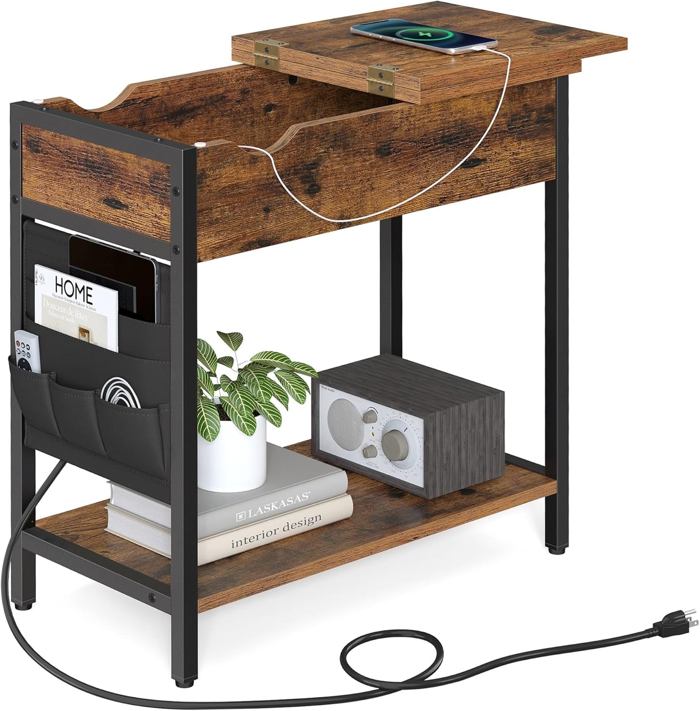 VASAGLE Side Table with Storage