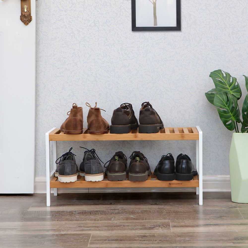 SONGMICS 2-Tier Bamboo Shelf