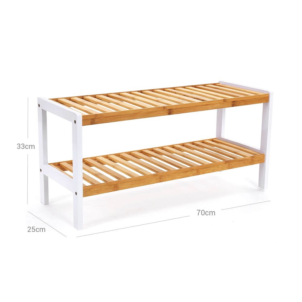SONGMICS 2-Tier Bamboo Shelf