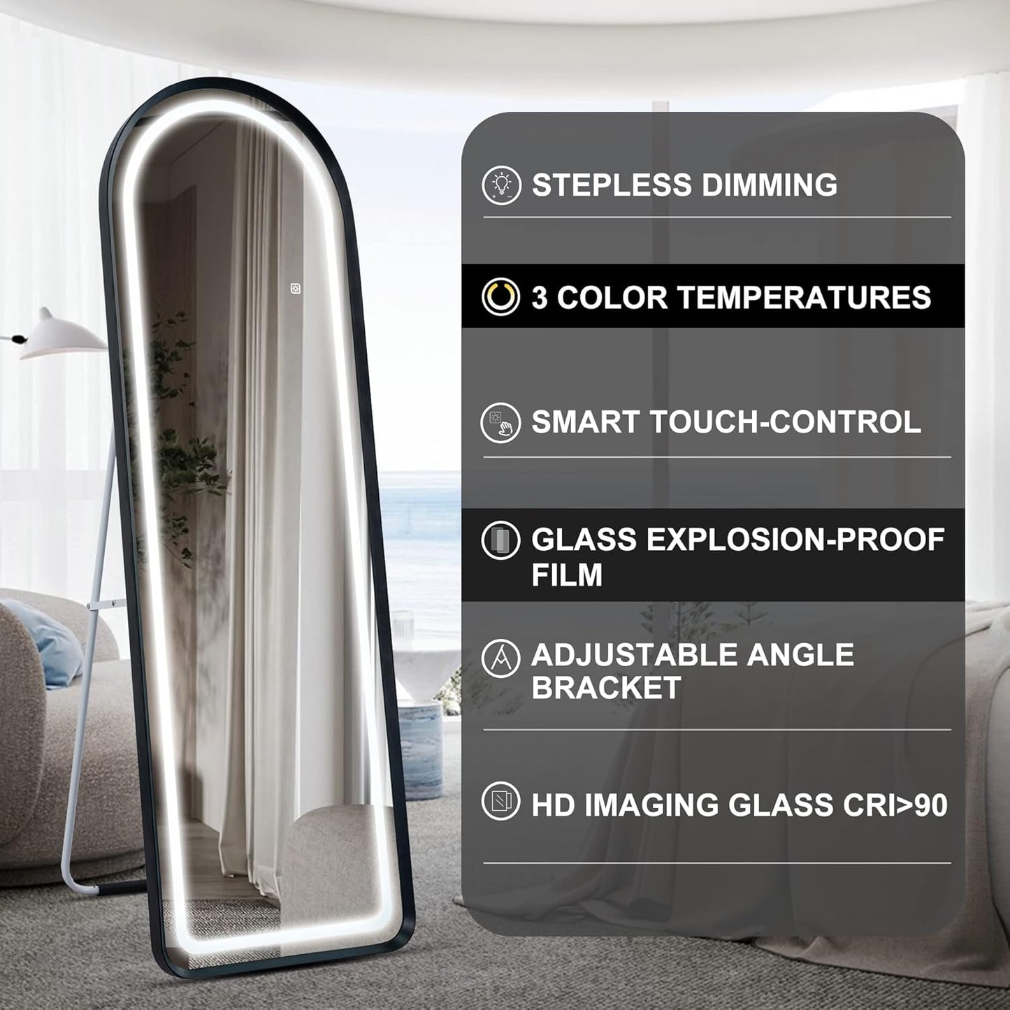 full length mirror with lights