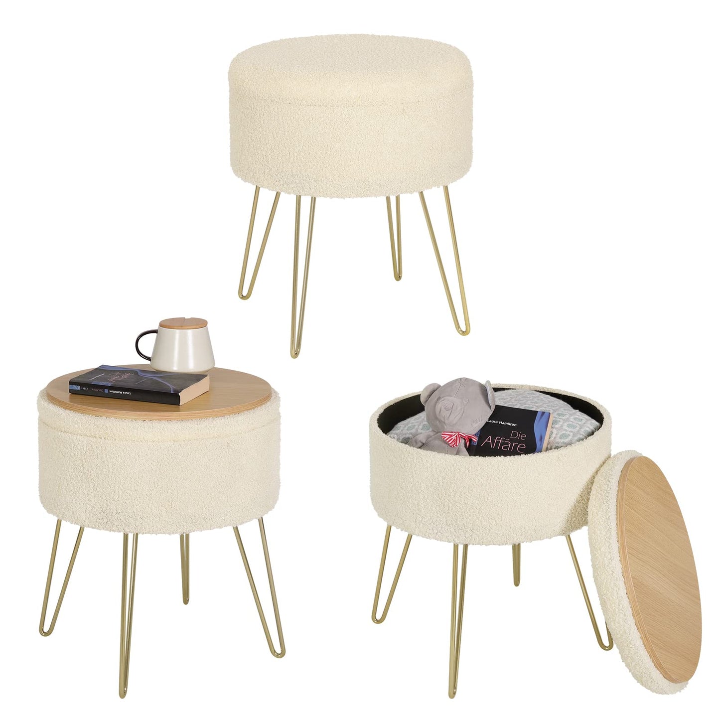 Round Pouf, Dressing Table