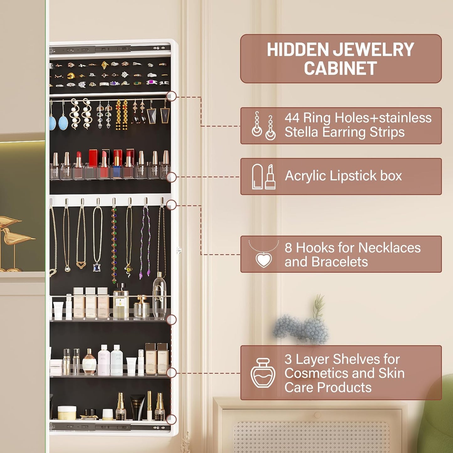 360° Swivel Jewelry Armoire