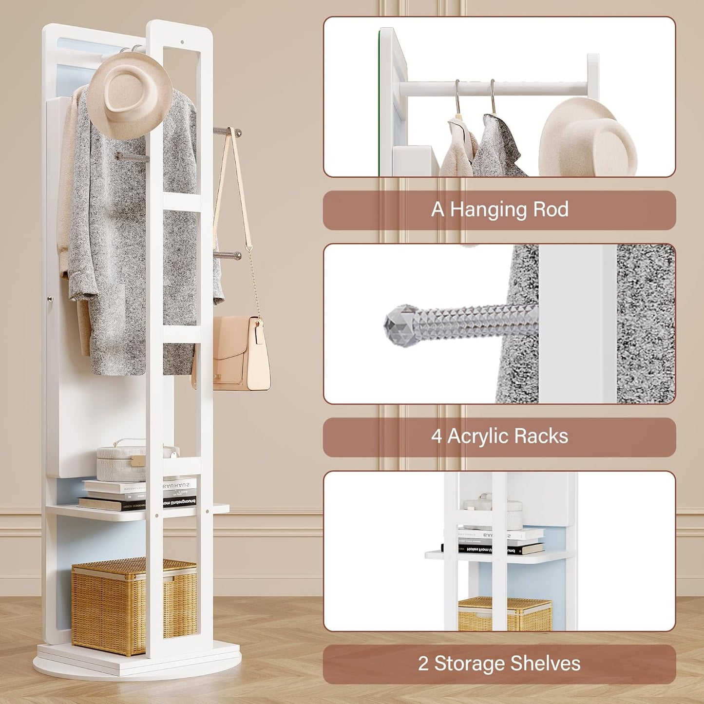360° Swivel Jewelry Armoire